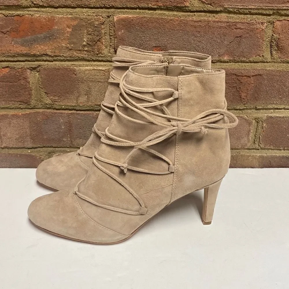 Vince Camuto Khaki Chenai Suede Booties Size 8 NEW